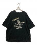 GROUND Yグラウンドワイ）の古着「河鍋暁斎 三味線を弾く骸骨下絵Tシャツ」｜ブラック