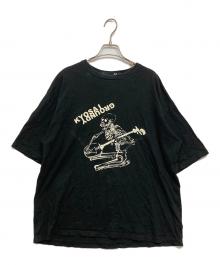 GROUND Y（グラウンドワイ）の古着「河鍋暁斎 三味線を弾く骸骨下絵Tシャツ」｜ブラック