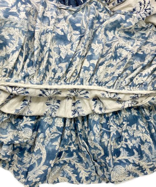 RALPH LAUREN（ラルフローレン）RALPH LAUREN (ラルフローレン) ペイズリー柄ティアードシルクスカート ホワイト×ブルー サイズ:SIZE 6の古着・服飾アイテム