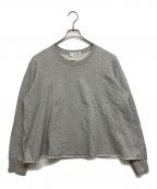 COMME des GARCONS SHIRT BOYSコムデギャルソンシャツボーイズ）の古着「Cotton pile plain / cotton rib with logo print/オーバーサイズロゴスウェット」｜グレー