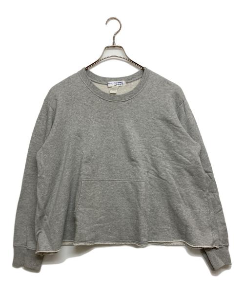 COMME des GARCONS SHIRT BOYS（コムデギャルソンシャツボーイズ）COMME des GARCONS SHIRT BOYS Cotton pile plain / cotton rib with logo print/オーバーサイズロゴスウェット グレー サイズ:SIZE Mの古着・服飾アイテム