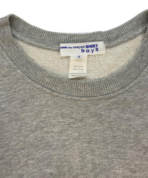 COMME des GARCONS SHIRT BOYS（コムデギャルソンシャツボーイズ）COMME des GARCONS SHIRT BOYS Cotton pile plain / cotton rib with logo print/オーバーサイズロゴスウェット グレー サイズ:SIZE Mの古着・服飾アイテム