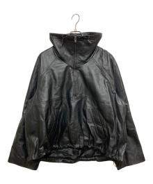 H&M EDITION（エイチアンドエムエディション）の古着「オーバーサイズ レザープルオーバージャケット」｜ブラック