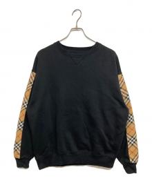 BURBERRY LONDON（バーバリーロンドン）の古着「袖ノヴァチェックスウェット」｜ブラック