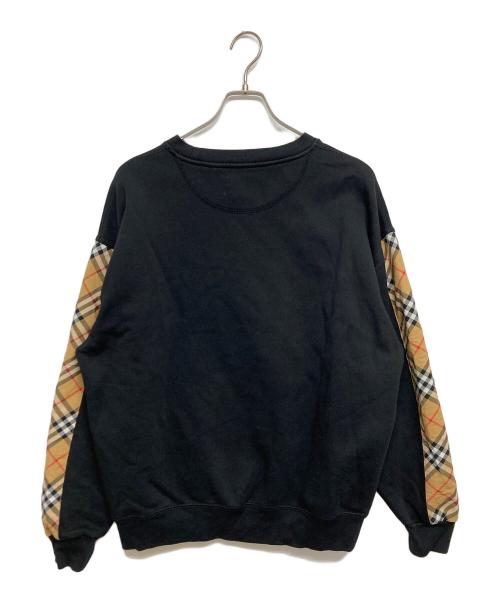 BURBERRY LONDON（バーバリーロンドン）BURBERRY LONDON (バーバリーロンドン) 袖ノヴァチェックスウェット ブラック サイズ:SIZE Lの古着・服飾アイテム