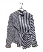 sacaiサカイ）の古着「Cotton Poplin Shirt」｜ホワイト×ネイビー
