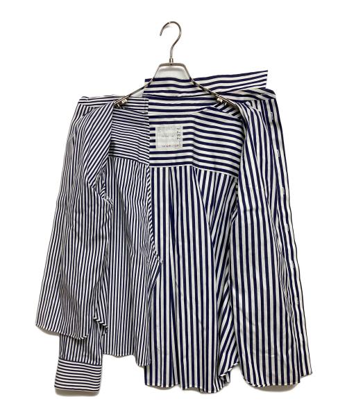 sacai（サカイ）sacai (サカイ) Cotton Poplin Shirt ホワイト×ネイビー サイズ:SIZE1の古着・服飾アイテム