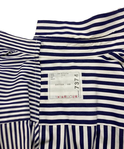 sacai（サカイ）sacai (サカイ) Cotton Poplin Shirt ホワイト×ネイビー サイズ:SIZE1の古着・服飾アイテム