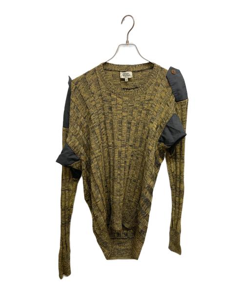 Vivienne Westwood man（ヴィヴィアン ウェストウッド マン）Vivienne Westwood man (ヴィヴィアン ウェストウッド マン) デザイン切替ニット イエロー サイズ:SIZE46の古着・服飾アイテム