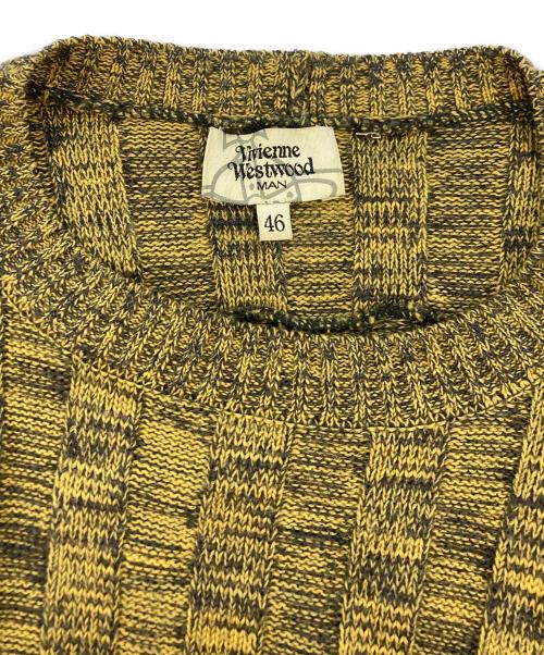 Vivienne Westwood man（ヴィヴィアン ウェストウッド マン）Vivienne Westwood man (ヴィヴィアン ウェストウッド マン) デザイン切替ニット イエロー サイズ:SIZE46の古着・服飾アイテム