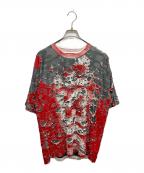 DIESELディーゼル）の古着「T-BOXT-PEEL MAGLIETTA FS」｜レッド×グレー