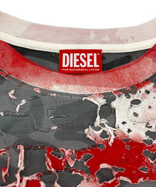 DIESEL（ディーゼル）DIESEL (ディーゼル) T-BOXT-PEEL MAGLIETTA FS レッド×グレー サイズ:SIZE Mの古着・服飾アイテム