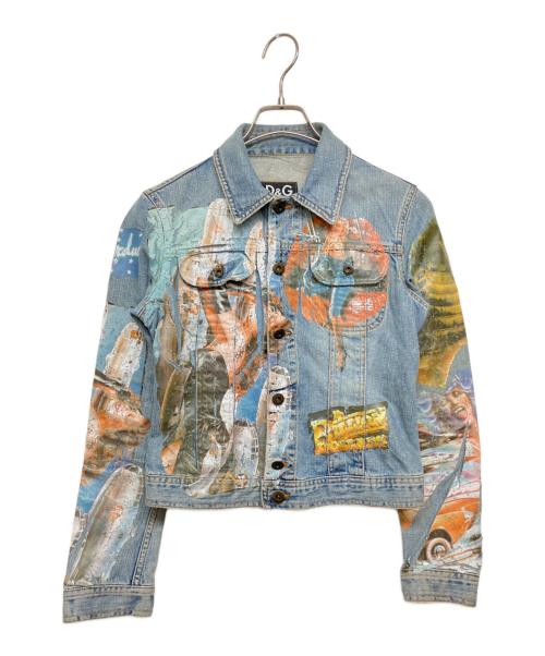 DOLCE & GABBANA（ドルチェ＆ガッバーナ）DOLCE & GABBANA (ドルチェ＆ガッバーナ) ピンナップガールプリントデニムジャケット インディゴ サイズ:SIZE XSの古着・服飾アイテム