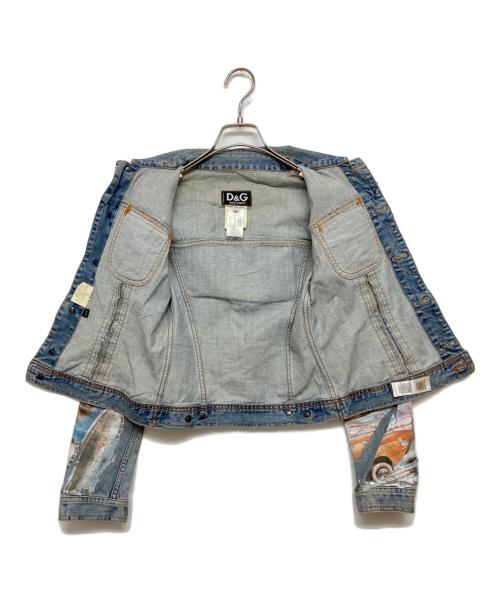 DOLCE & GABBANA（ドルチェ＆ガッバーナ）DOLCE & GABBANA (ドルチェ＆ガッバーナ) ピンナップガールプリントデニムジャケット インディゴ サイズ:SIZE XSの古着・服飾アイテム