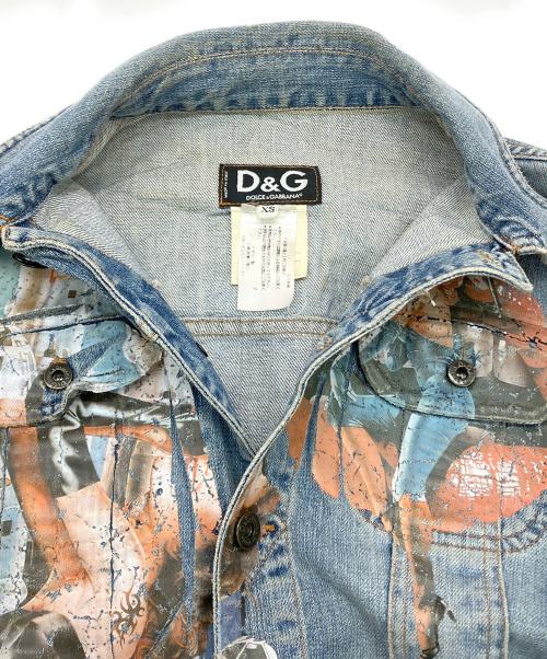 DOLCE & GABBANA（ドルチェ＆ガッバーナ）DOLCE & GABBANA (ドルチェ＆ガッバーナ) ピンナップガールプリントデニムジャケット インディゴ サイズ:SIZE XSの古着・服飾アイテム
