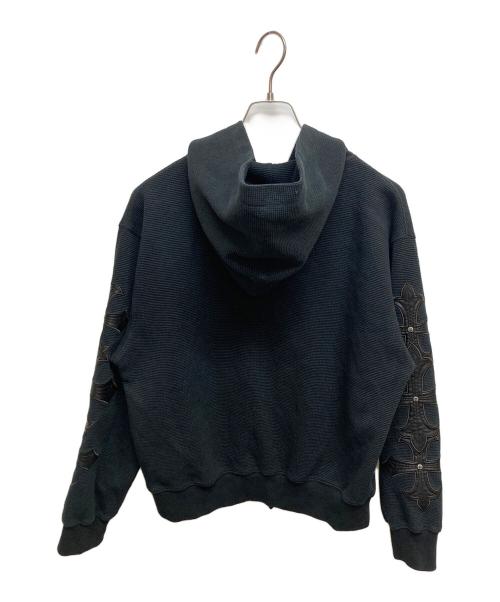 SUPPLIER（サプライヤー）SUPPLIER (サプライヤー) Cross Leather Patch Thermal Zip Hoodie ブラック サイズ:SIZE Sの古着・服飾アイテム