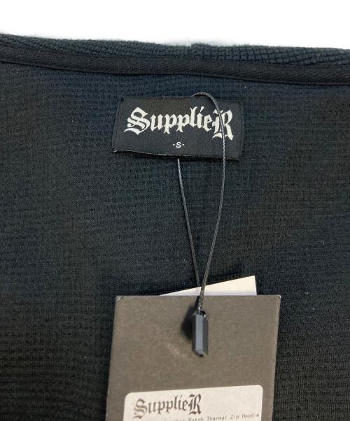 SUPPLIER（サプライヤー）SUPPLIER (サプライヤー) Cross Leather Patch Thermal Zip Hoodie ブラック サイズ:SIZE Sの古着・服飾アイテム