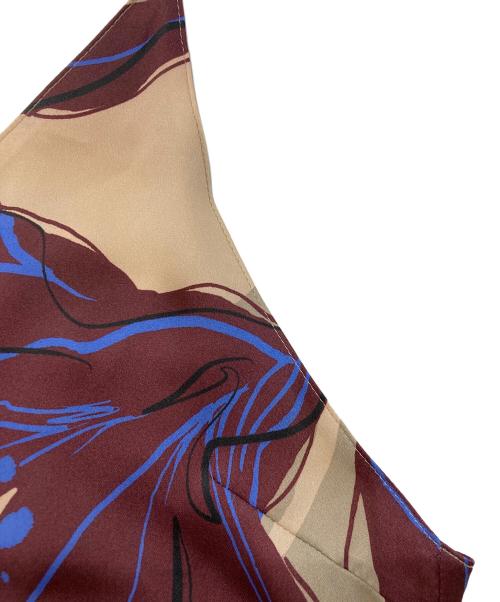 BALLSEY（ボールジィ）BALLSEY (ボールジィ) ビビフラワープリント キャミソールワンピース パープル×ベージュ サイズ:SIZE36の古着・服飾アイテム