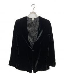 gabriela coll garments×SUPER A MARKET（ガブリエラコールガーメンツ×スーパーエーマーケット）の古着「ベルベットノーカラージャケット」｜ブラック