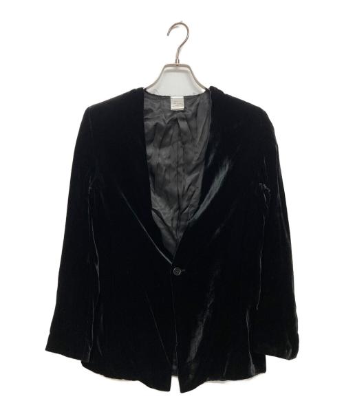 gabriela coll garments（ガブリエラコールガーメンツ）gabriela coll garments (ガブリエラコールガーメンツ) SUPER A MARKET (スーパーエーマーケット) ベルベットノーカラージャケット ブラック サイズ:SIZE1の古着・服飾アイテム