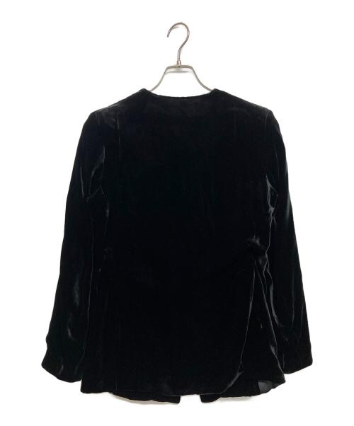 gabriela coll garments（ガブリエラコールガーメンツ）gabriela coll garments (ガブリエラコールガーメンツ) SUPER A MARKET (スーパーエーマーケット) ベルベットノーカラージャケット ブラック サイズ:SIZE1の古着・服飾アイテム