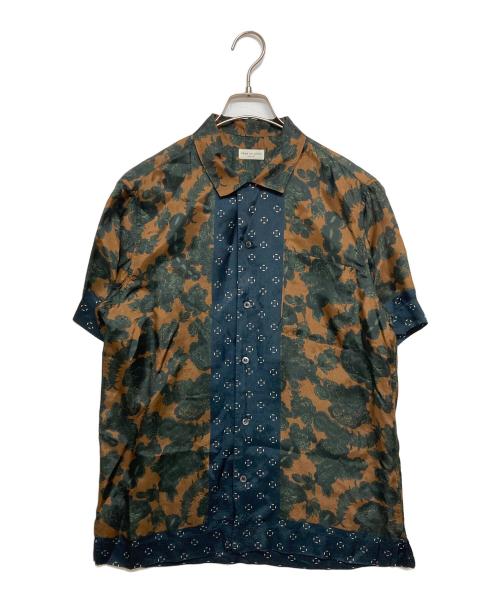 DRIES VAN NOTEN（ドリスヴァンノッテン）DRIES VAN NOTEN (ドリスヴァンノッテン) オープンカラーシャツ ブラウン×ネイビー サイズ:SIZE46の古着・服飾アイテム