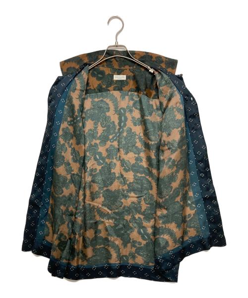 DRIES VAN NOTEN（ドリスヴァンノッテン）DRIES VAN NOTEN (ドリスヴァンノッテン) オープンカラーシャツ ブラウン×ネイビー サイズ:SIZE46の古着・服飾アイテム