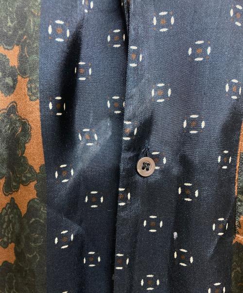 DRIES VAN NOTEN（ドリスヴァンノッテン）DRIES VAN NOTEN (ドリスヴァンノッテン) オープンカラーシャツ ブラウン×ネイビー サイズ:SIZE46の古着・服飾アイテム