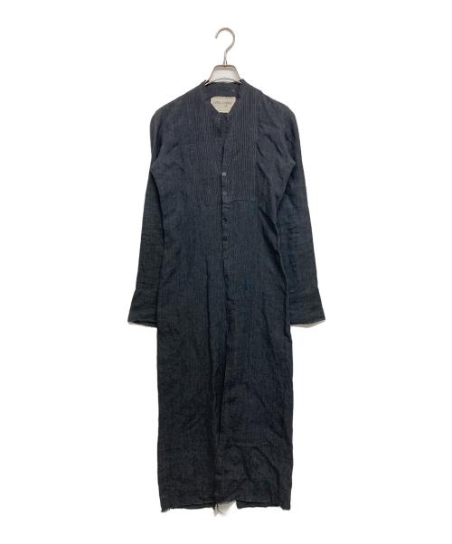 GREG LAUREN（グレッグローレン）GREG LAUREN (グレッグローレン) リネンピンタックシャツワンピース グレー サイズ:SIZE Sの古着・服飾アイテム