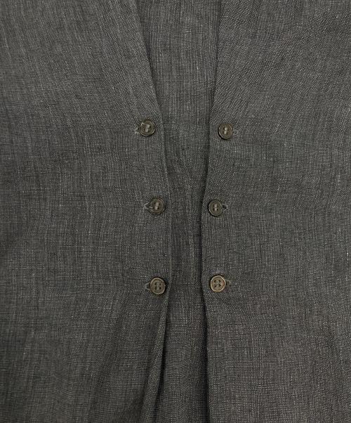 GREG LAUREN（グレッグローレン）GREG LAUREN (グレッグローレン) リネンピンタックシャツワンピース グレー サイズ:SIZE Sの古着・服飾アイテム