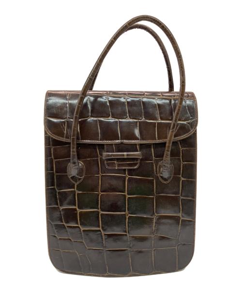 GIORGIO ARMANI（ジョルジョアルマーニ）GIORGIO ARMANI (ジョルジョアルマーニ) 型押しトートバッグ ブラウン サイズ:実寸サイズをご参照下さい。の古着・服飾アイテム