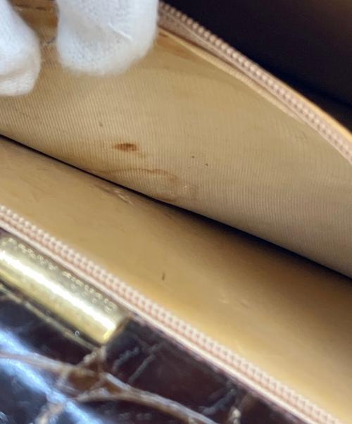 GIORGIO ARMANI（ジョルジョアルマーニ）GIORGIO ARMANI (ジョルジョアルマーニ) 型押しトートバッグ ブラウン サイズ:実寸サイズをご参照下さい。の古着・服飾アイテム