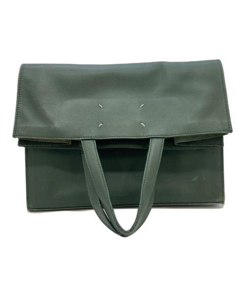 Maison Margiela（メゾンマルジェラ）Maison Margiela (メゾンマルジェラ) ICONS SHOPPING CLUTCH/トートバッグ グリーンの古着・服飾アイテム