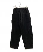 COMOLIコモリ）の古着「コーデュロイ ドローストリングパンツ」｜ブラック
