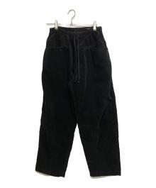 COMOLI（コモリ）の古着「コーデュロイ ドローストリングパンツ」｜ブラック