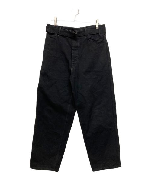 COMOLI（コモリ）COMOLI (コモリ) ブラックデニムベルテッドパンツ ブラック サイズ:SIZE3の古着・服飾アイテム