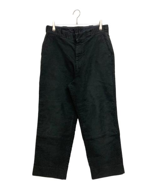COMOLI（コモリ）COMOLI (コモリ) モールスキン ダブルニーパンツ モールスキンパンツ ブラック サイズ:4の古着・服飾アイテム