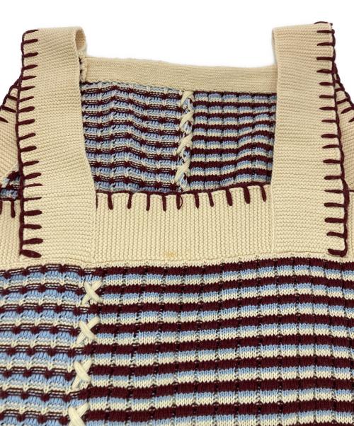 Ameri VINTAGE（アメリヴィンテージ）Ameri VINTAGE (アメリヴィンテージ) URAOMOTE MIX HAND STITCH DRESS ブラウン×ベージュ サイズ:SIZE Mの古着・服飾アイテム