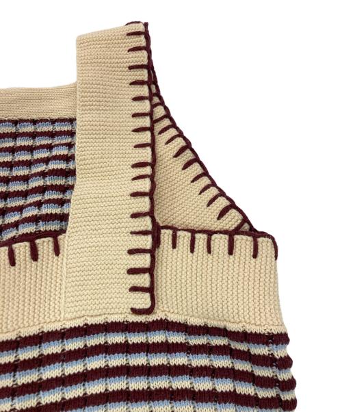 Ameri VINTAGE（アメリヴィンテージ）Ameri VINTAGE (アメリヴィンテージ) URAOMOTE MIX HAND STITCH DRESS ブラウン×ベージュ サイズ:SIZE Mの古着・服飾アイテム