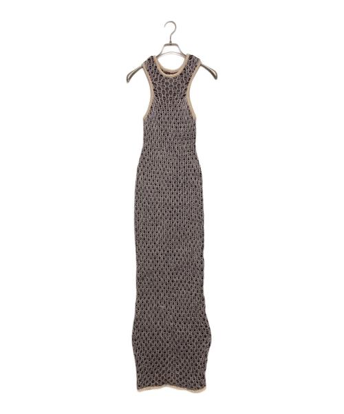 TODAYFUL（トゥデイフル）TODAYFUL (トゥデイフル) Lowgauge Honeycomb Knitdress ブラウン×ベージュ サイズ:SIZE38の古着・服飾アイテム