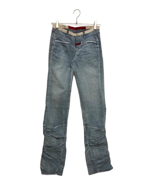 MARITHE+FRANCOIS GIRBAUD（マリテフランソワジルボー）MARITHE+FRANCOIS GIRBAUD (マリテフランソワジルボー) ツギハギデニムパンツ インディゴ サイズ:SIZE SSの古着・服飾アイテム
