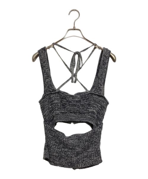 IRENE（アイレネ）IRENE (アイレネ) Lace Pattern Knit Vest グレー サイズ:SIZE 36の古着・服飾アイテム
