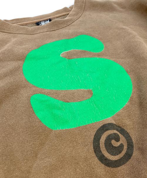 stussy（ステューシー）stussy (ステューシー) Sロゴラバープリントスウェット ブラウン サイズ:SIZE Lの古着・服飾アイテム