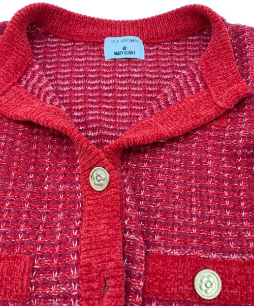 Lily Brown（リリーブラウン）Lily Brown (リリーブラウン) MARY QUANT (マリークヮント) ツイードニットセットアップ レッド サイズ:SIZE Freeの古着・服飾アイテム