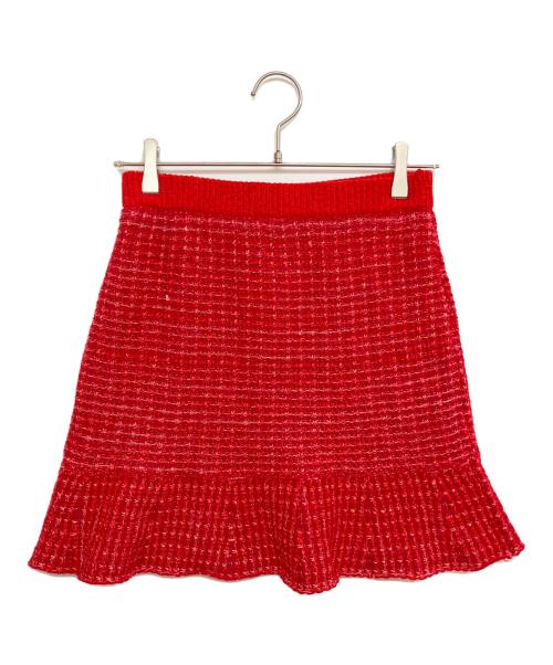 Lily Brown（リリーブラウン）Lily Brown (リリーブラウン) MARY QUANT (マリークヮント) ツイードニットセットアップ レッド サイズ:SIZE Freeの古着・服飾アイテム