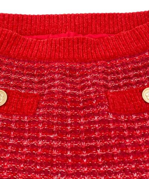 Lily Brown（リリーブラウン）Lily Brown (リリーブラウン) MARY QUANT (マリークヮント) ツイードニットセットアップ レッド サイズ:SIZE Freeの古着・服飾アイテム
