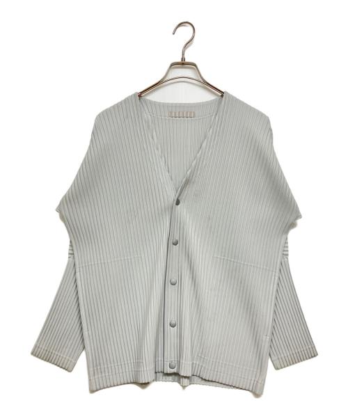 HOMME PLISSE ISSEY MIYAKE（オム プリッセ イッセイ ミヤケ）HOMME PLISSE ISSEY MIYAKE (オム プリッセ イッセイ ミヤケ) BASICSプリーツカーディガン グレー サイズ:SIZE 2の古着・服飾アイテム