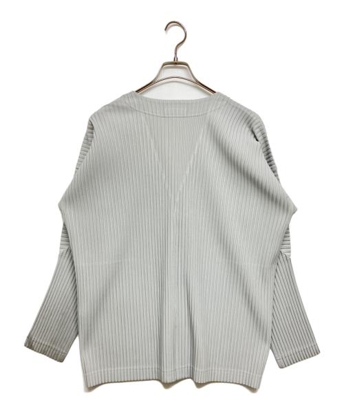 HOMME PLISSE ISSEY MIYAKE（オム プリッセ イッセイ ミヤケ）HOMME PLISSE ISSEY MIYAKE (オム プリッセ イッセイ ミヤケ) BASICSプリーツカーディガン グレー サイズ:SIZE 2の古着・服飾アイテム