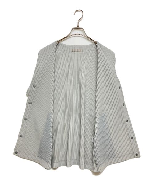 HOMME PLISSE ISSEY MIYAKE（オム プリッセ イッセイ ミヤケ）HOMME PLISSE ISSEY MIYAKE (オム プリッセ イッセイ ミヤケ) BASICSプリーツカーディガン グレー サイズ:SIZE 2の古着・服飾アイテム