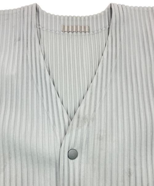 HOMME PLISSE ISSEY MIYAKE（オム プリッセ イッセイ ミヤケ）HOMME PLISSE ISSEY MIYAKE (オム プリッセ イッセイ ミヤケ) BASICSプリーツカーディガン グレー サイズ:SIZE 2の古着・服飾アイテム